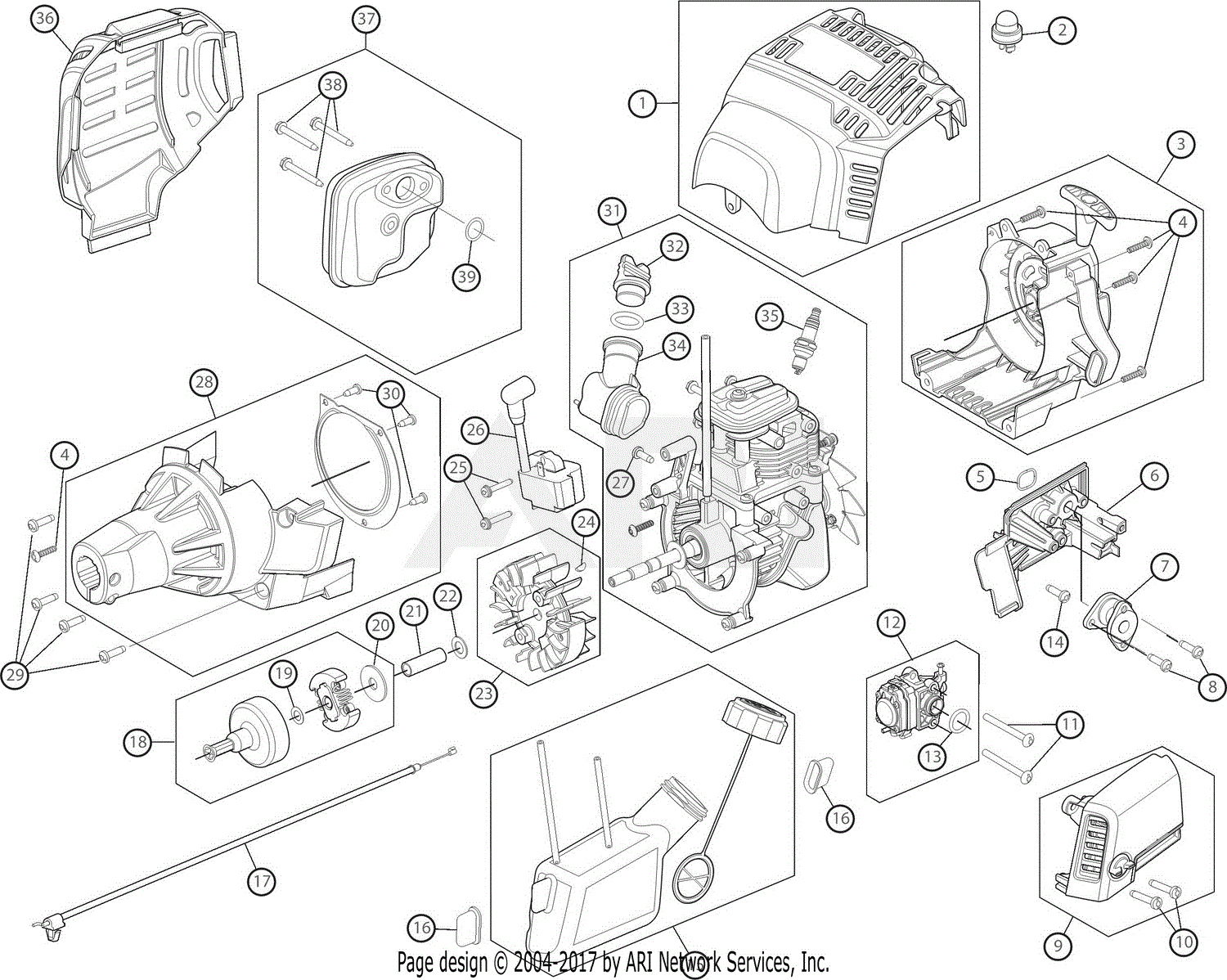 Troy Bilt Model Tb685ec Parts Diagram 3545