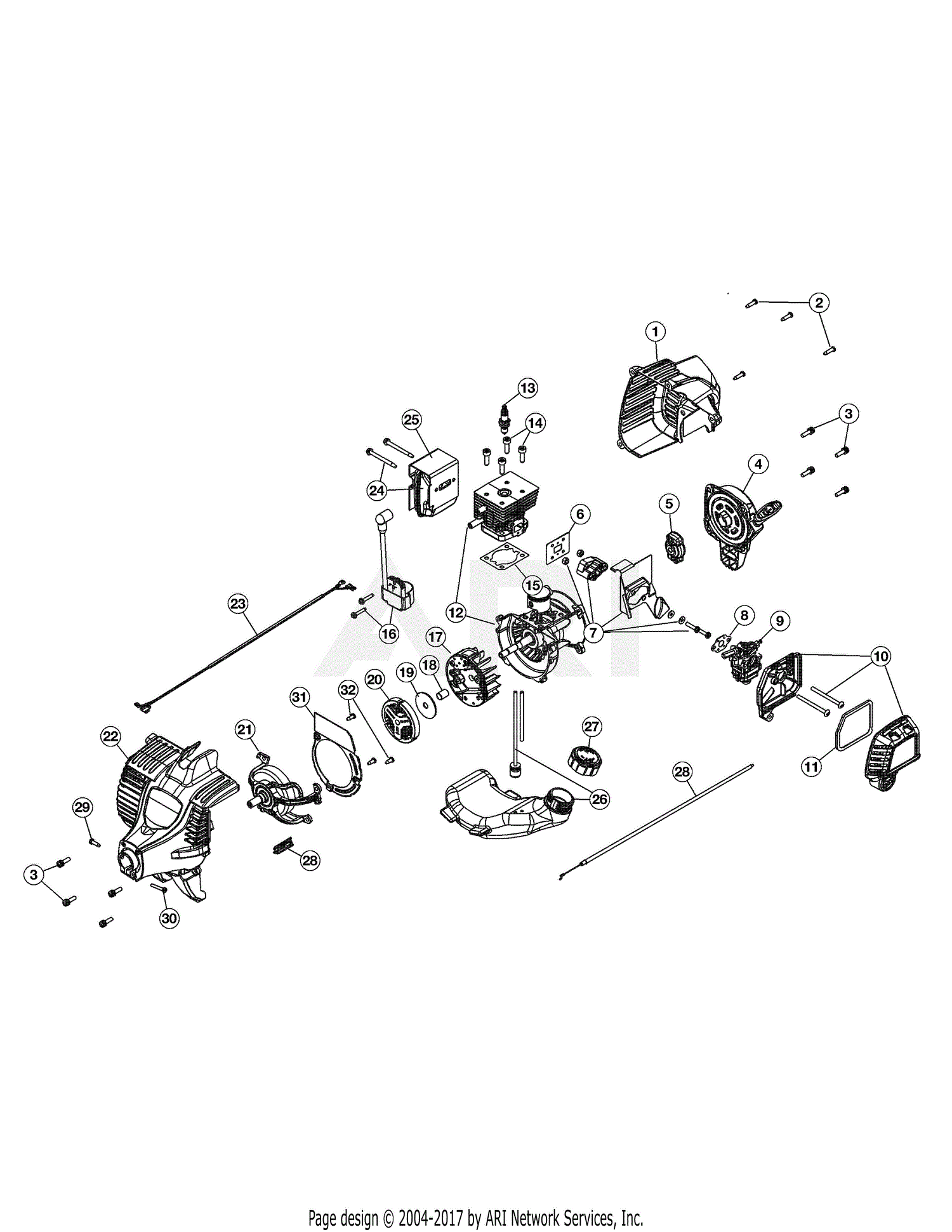 Troy Bilt TBP3160 41AD316G966 41AD316G966 TBP3160 Parts Diagram for ...