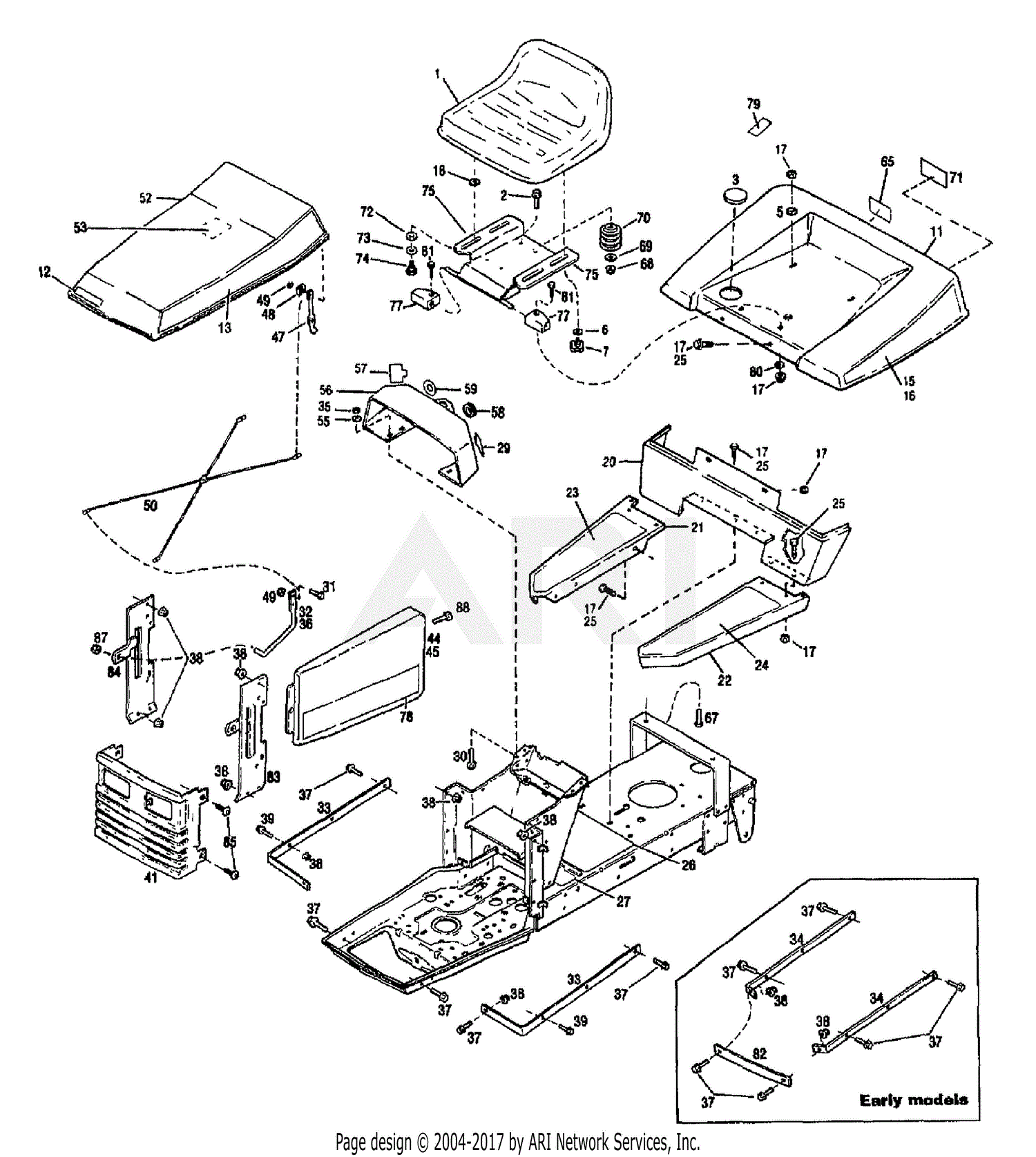 Troy Bilt 13027 14HP HYDRO SUBURBAN TRACTOR (S/N 130270100101) Parts ...