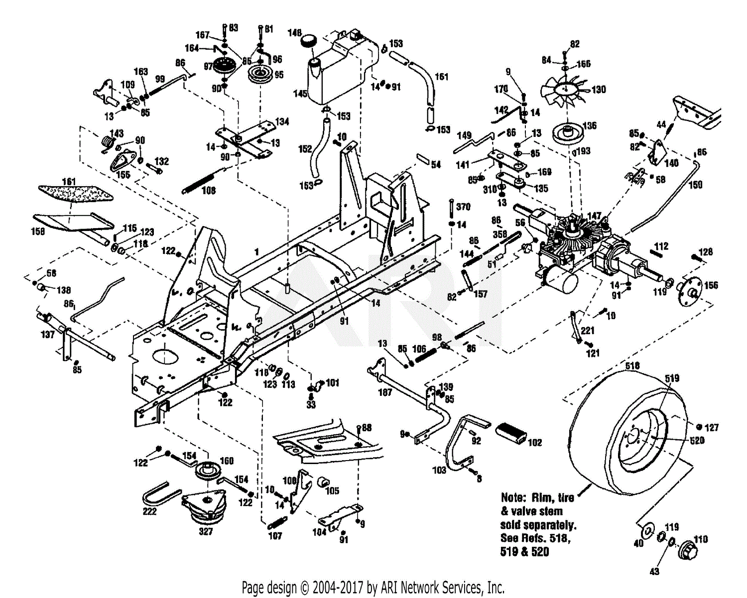 Troy Bilt 13040 18HP HYDRO GARDEN TRACTOR (S/N 130400100101) Parts