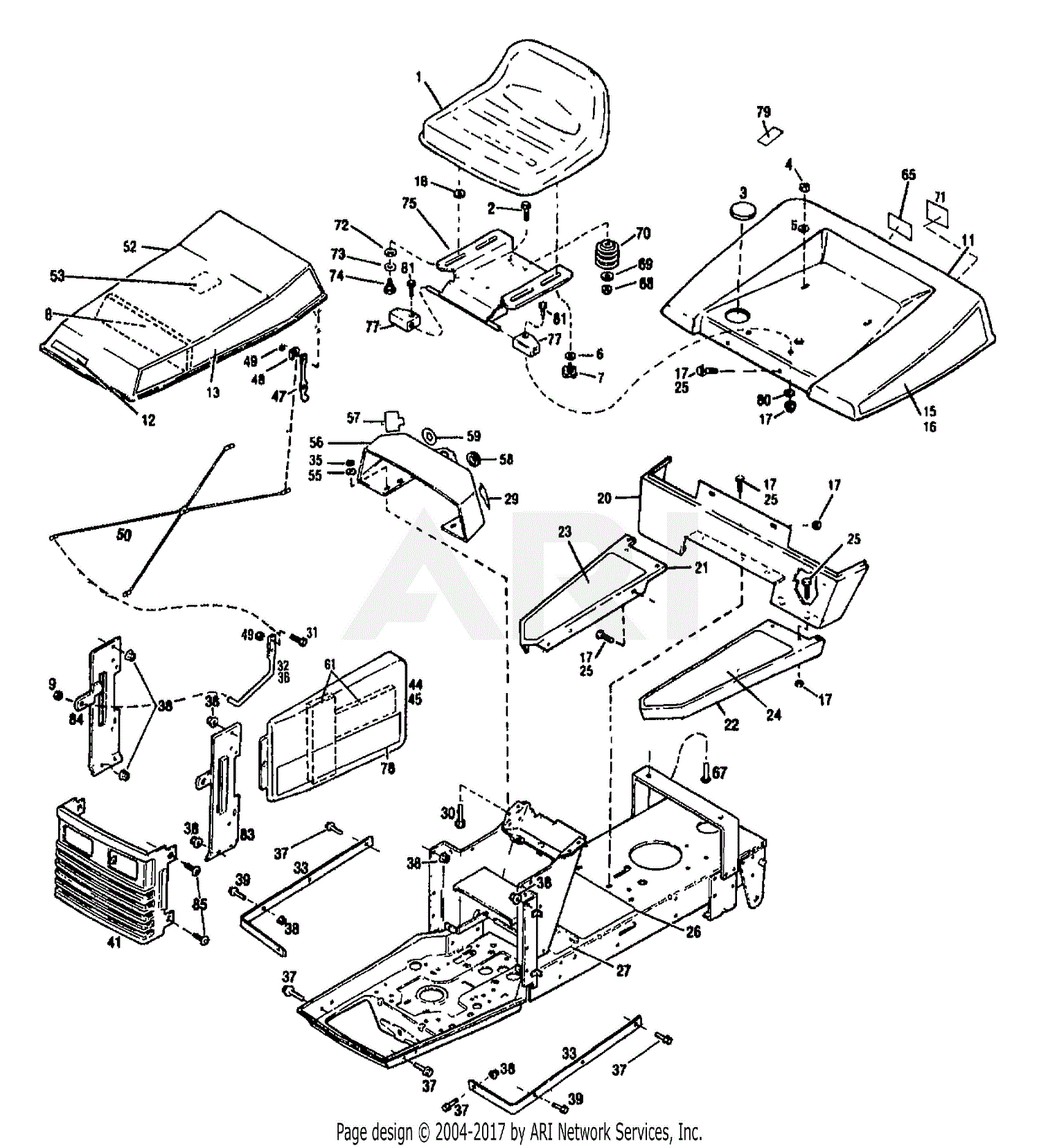 Troy Bilt 13064 12.5HP HYDRO SUBURBAN TRACTOR (S/N 130640100101) Parts ...