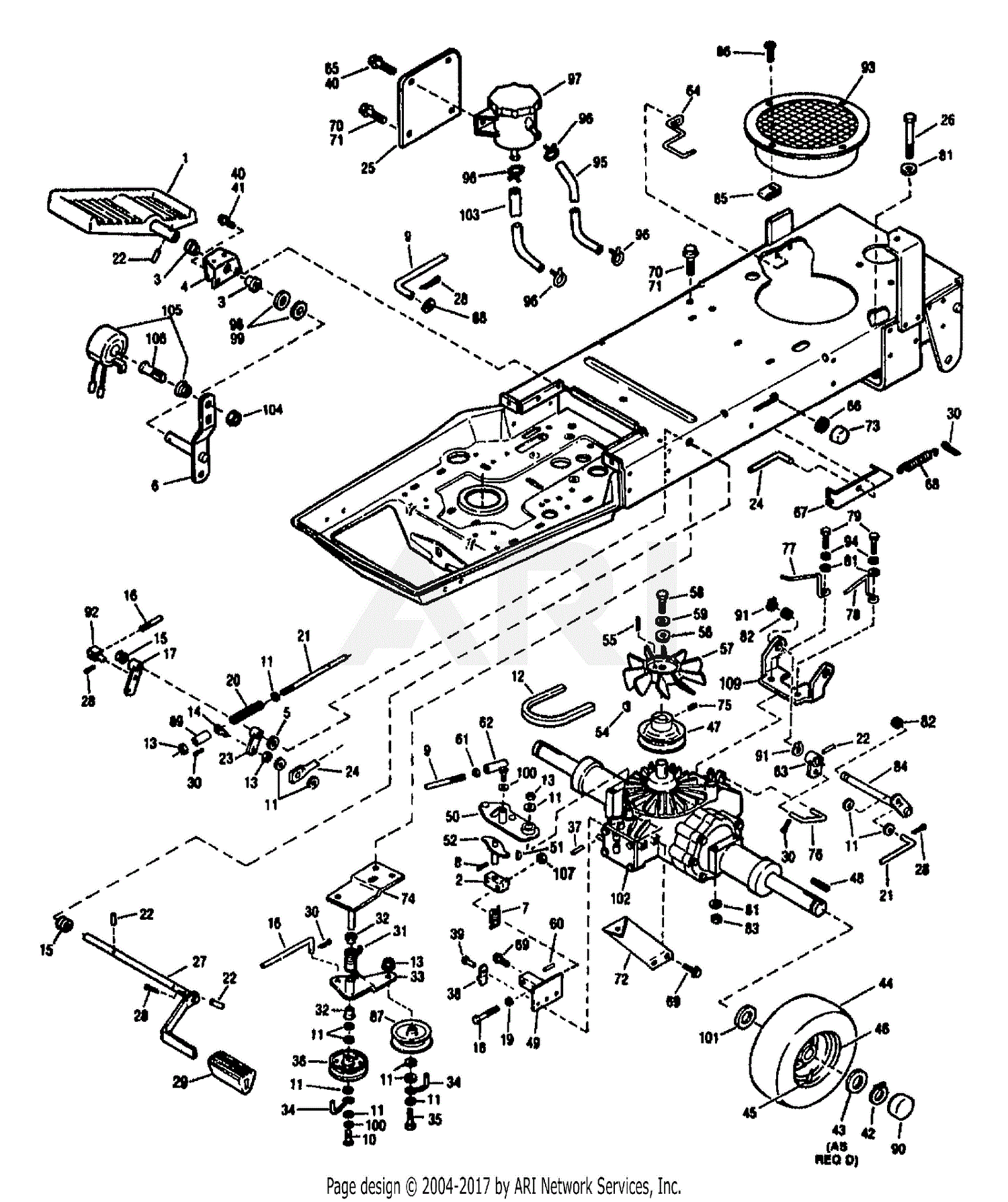 Troy Bilt 13066 16HP HYDRO SUBURBAN TRACTOR (S/N 130660100101) Parts ...