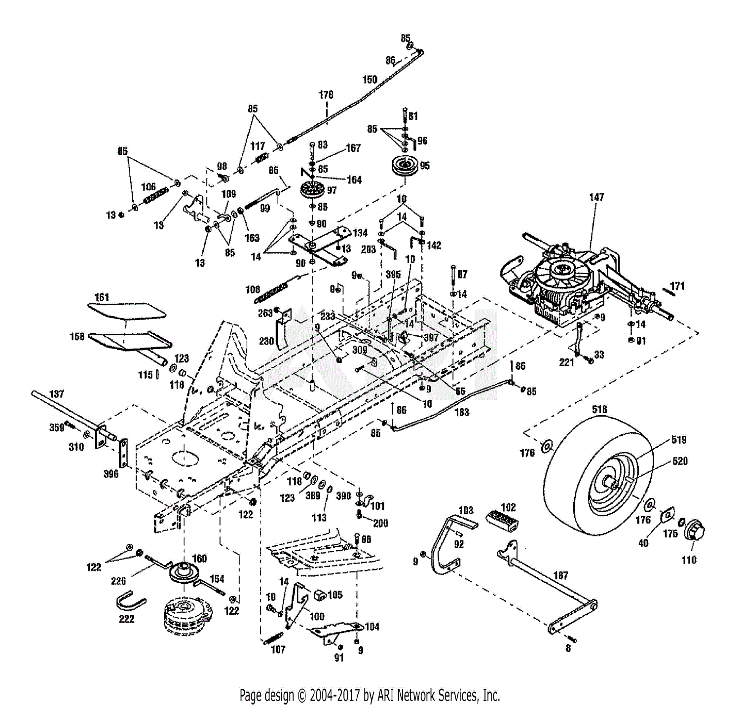 Troy Bilt 13096 13.5HP HYDROSTATIC LTX TRACTOR (S/N 130960100101) Parts ...