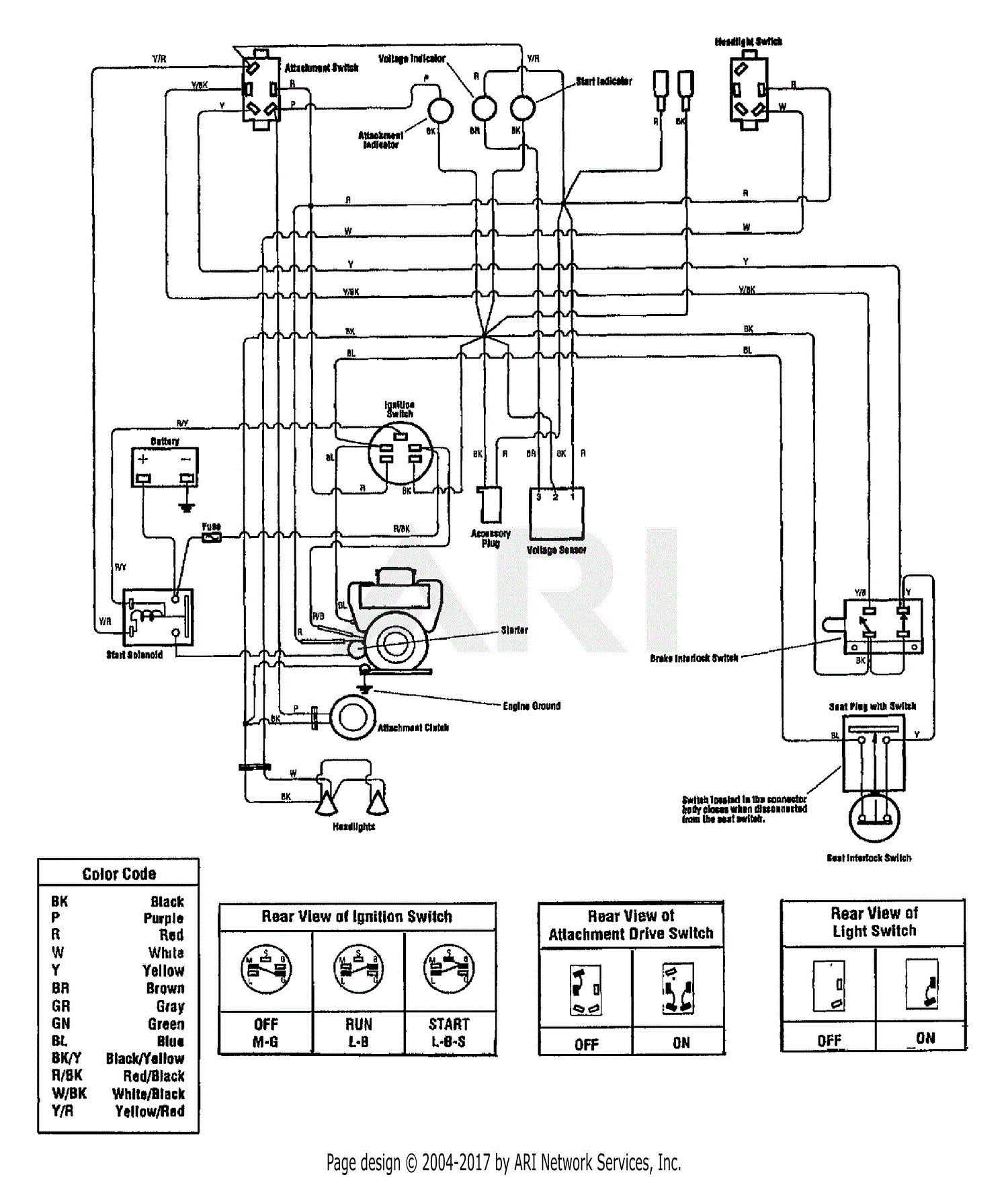 Troy Bilt 13101 16HP GTX HYDRO GARDEN TRACTOR (S/N 131010100101) Parts  Diagram for WIRING DIAGRAM Troy-Bilt Generator Wiring Diagram Jacks Small Engines