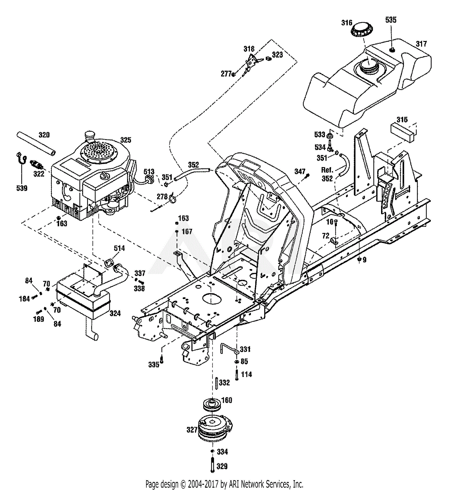 Troy Bilt 13102 13hp Ltx Gear Drive Lawn Tractor Sn 13102010010 Parts Diagram For Engine Assembly 4768