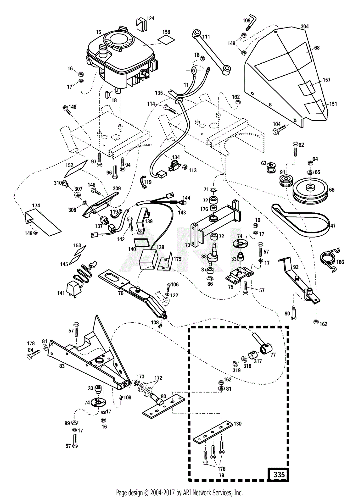 Troy Bilt 34063 5 Hp 42 Std Sn 340630500101 340631599999 Parts Diagram For General Assembly 6138