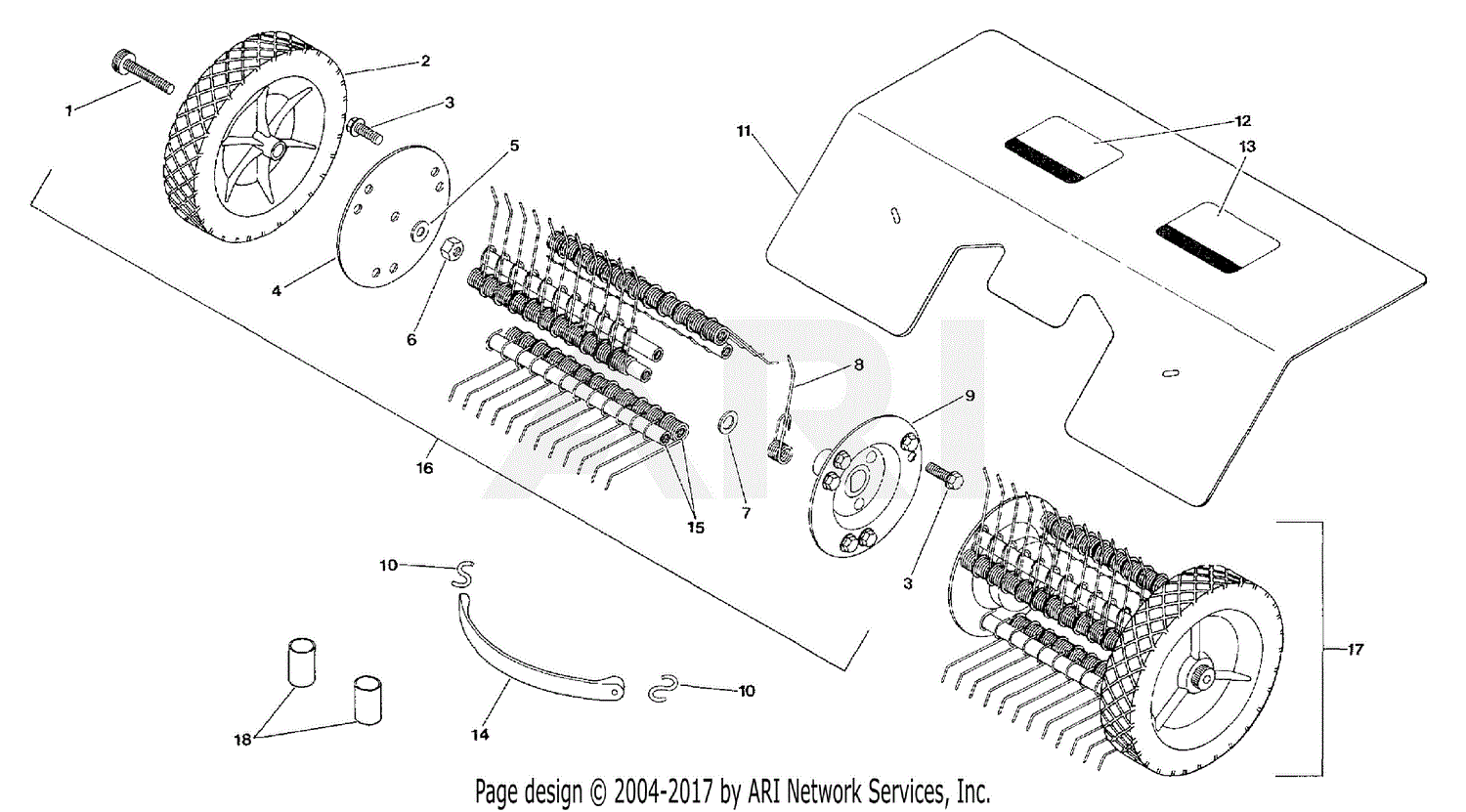 H&s Bifold Rake Parts Diagram