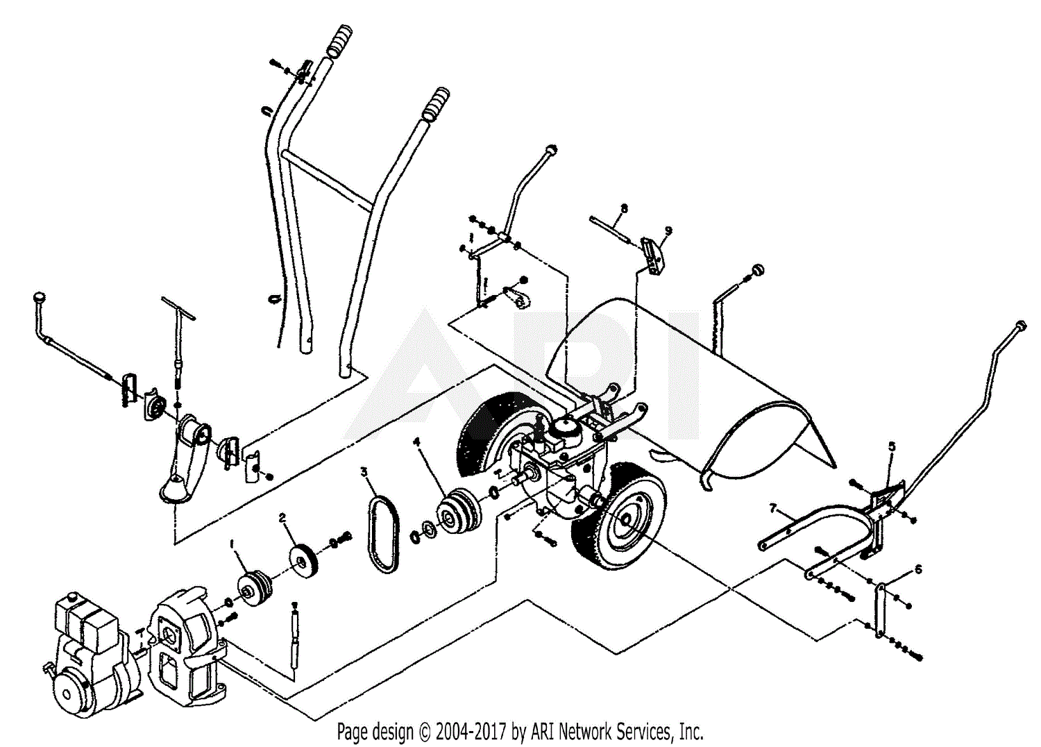 Troy Bilt HORSE II 7HP ROTO TILLER (S/N 1001-639999) Parts Diagram for