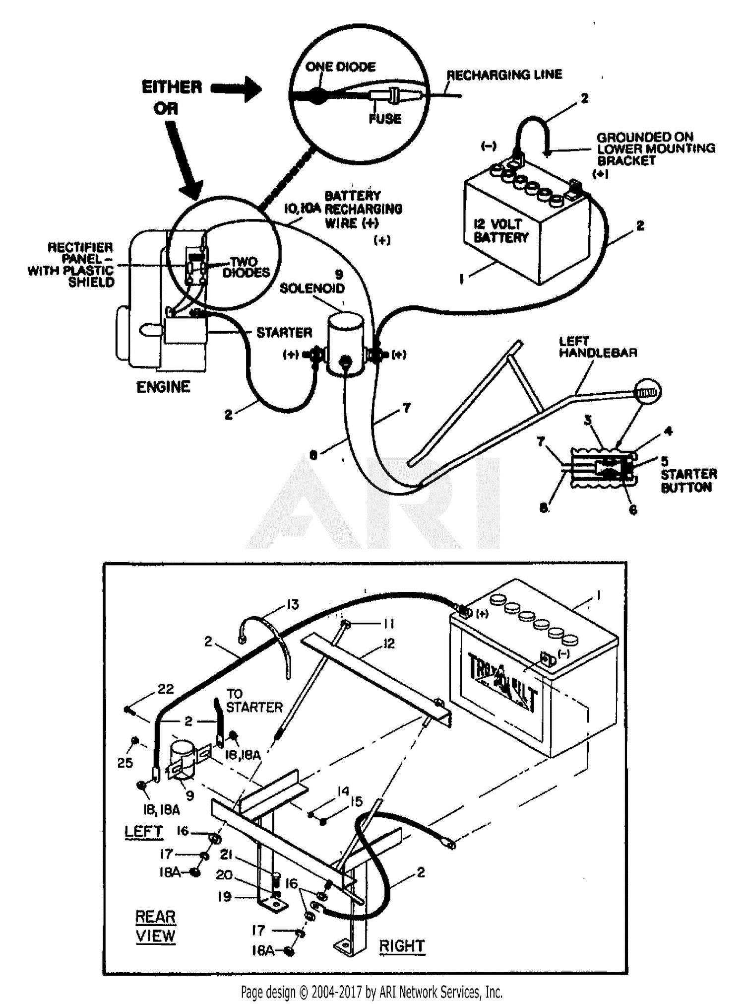 Troy Bilt HORSE II 8HP ROTO TILLER (S/N 1001-639999) Parts ... 5 wire regulator wiring diagram for rhino 