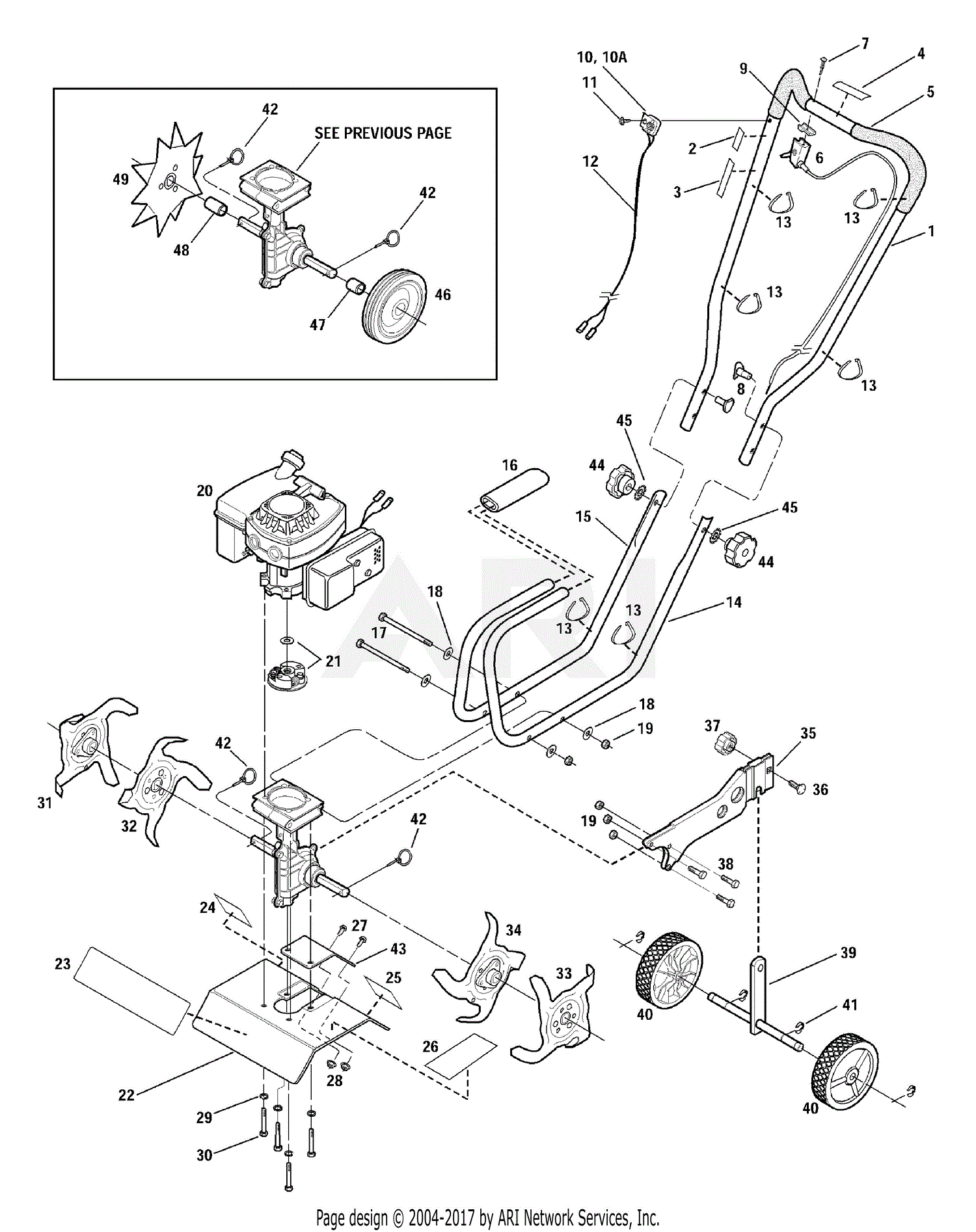 Troy Bilt 12215 Tiller / Edger (S/N 122151200101 - 122151299999) Parts ...