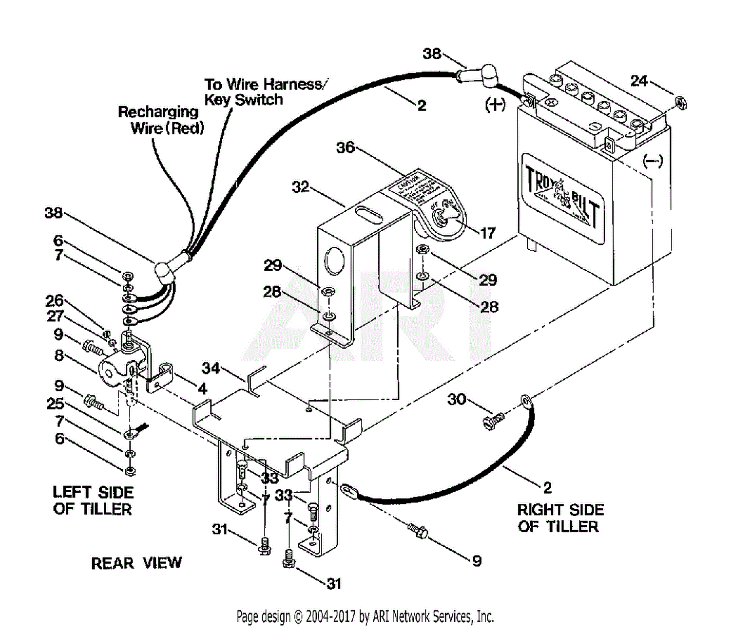 Troy Bilt 5151 Pony V Parts Diagram For Battery Mounting