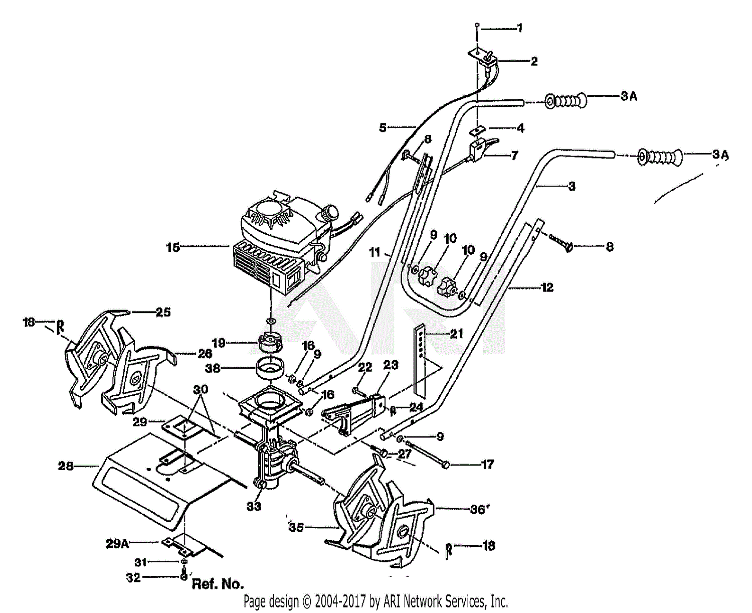 Troy Bilt 12001C 1.6HP ROTOTILLER (S/N 12001C0300101UP) Parts Diagram