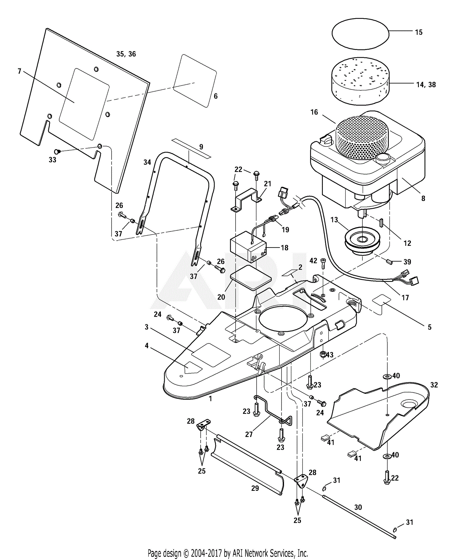 Troy Bilt 52051 4 Hp Trimmer Std Parts Diagram For Engine Deck Covers And Guards Battery 8776