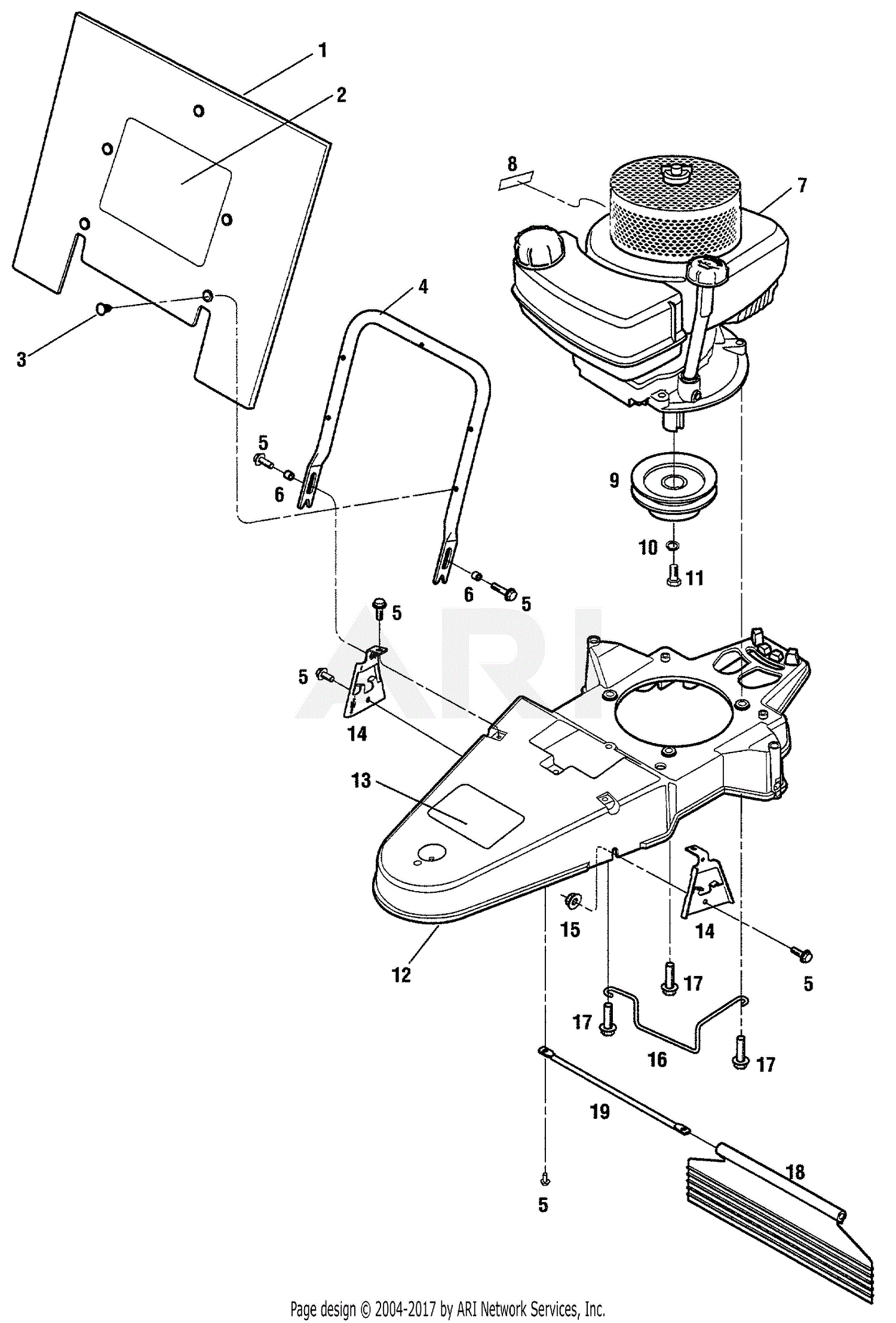 Troy Bilt 52056 5 Hp Trimmer Std Parts Diagram For General Assembly 1928