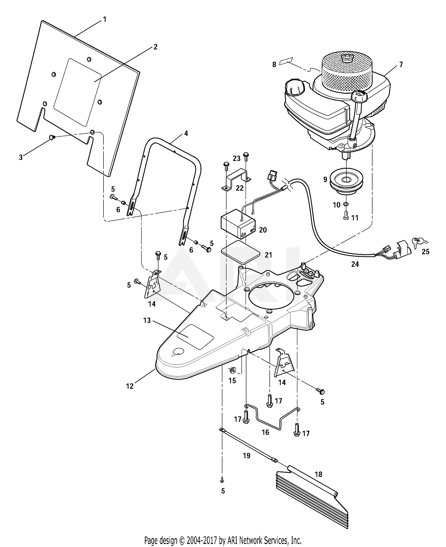 Troy Bilt 52058 6 HP Electric Start Parts Diagram for General Assembly