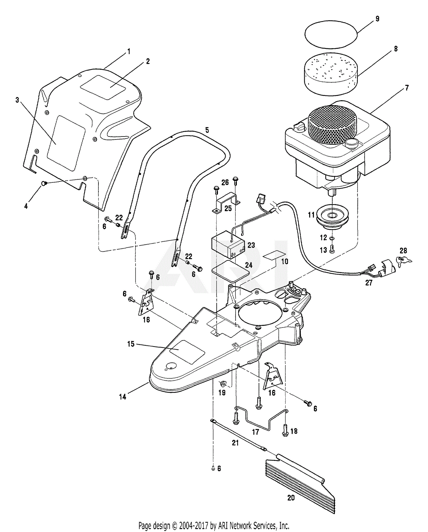 Troy Bilt 52061 6HP Recoil Start Parts Diagram for General Assembly