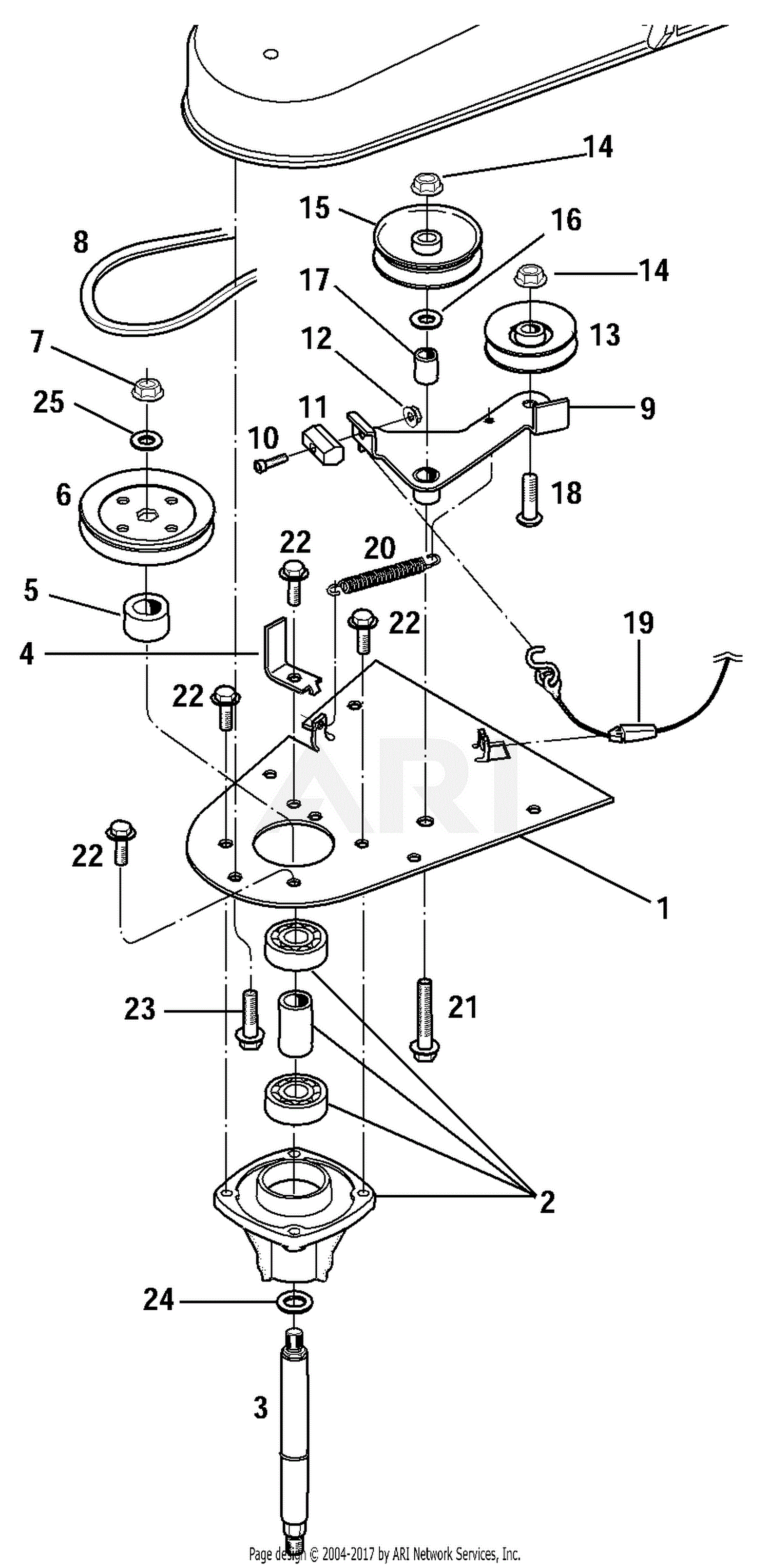Troy Bilt 52066 Trimmer / Mower Parts Diagram for Spindle Plate Assembly