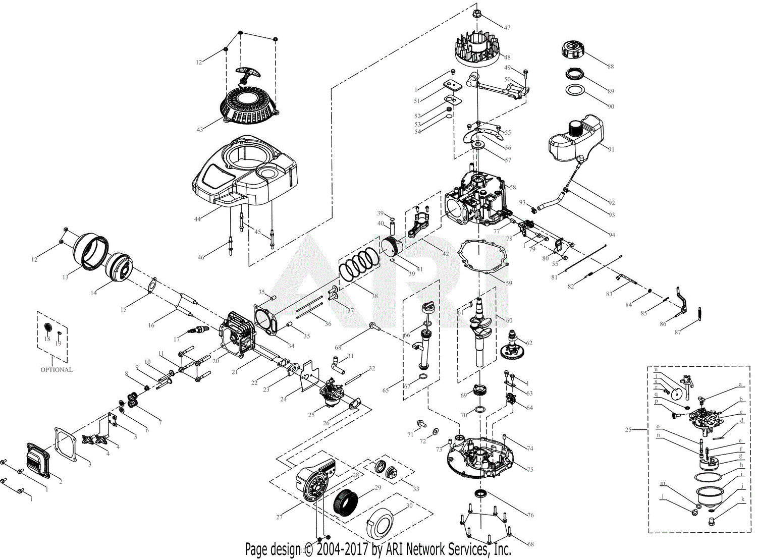 Troy Bilt 1t65dt 140cc Engine Parts Diagram For 1t65dt General Assembly