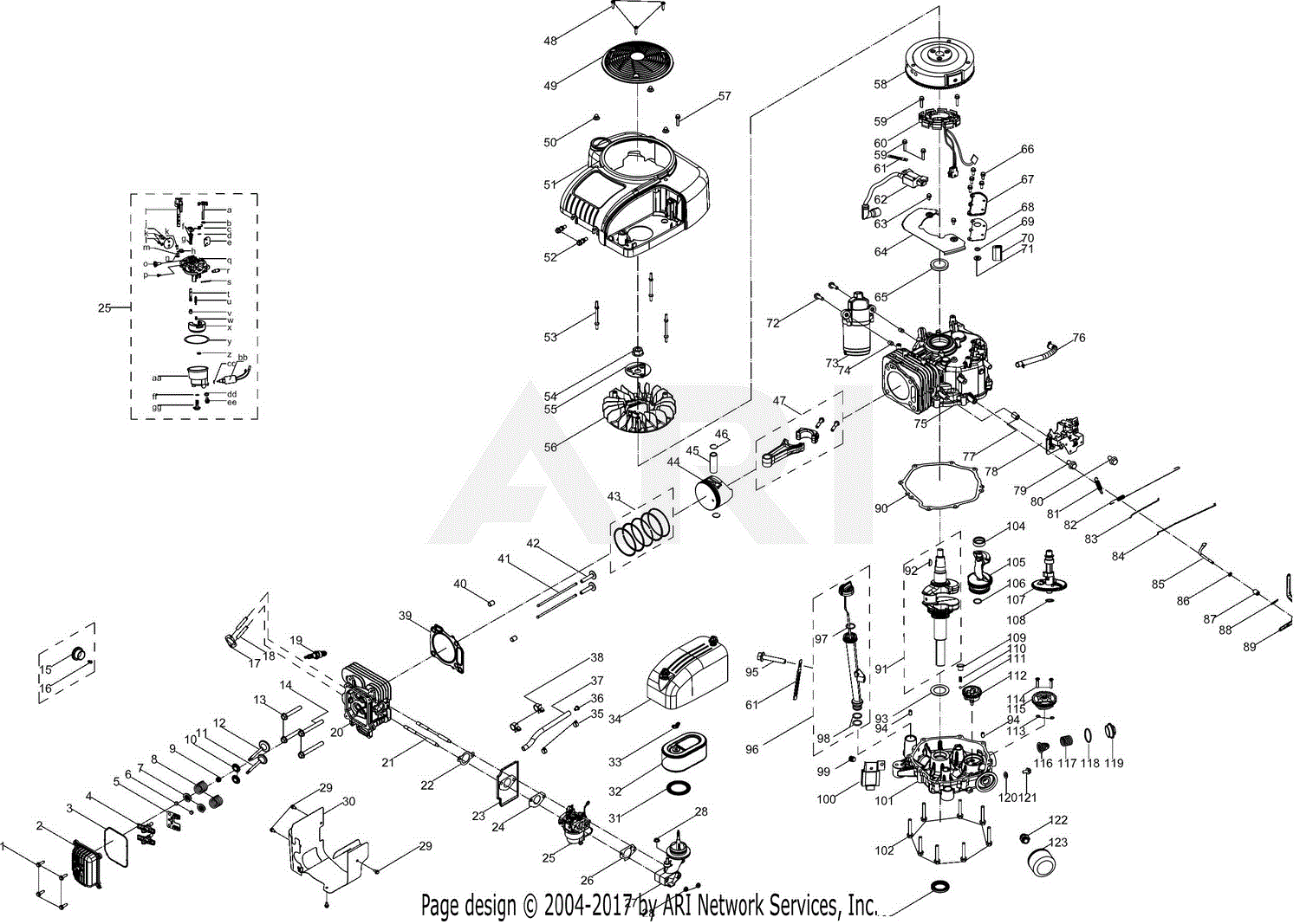 Troy Bilt 4P90HUD 420cc Engine Parts Diagram for 4P90HUD General Assembly