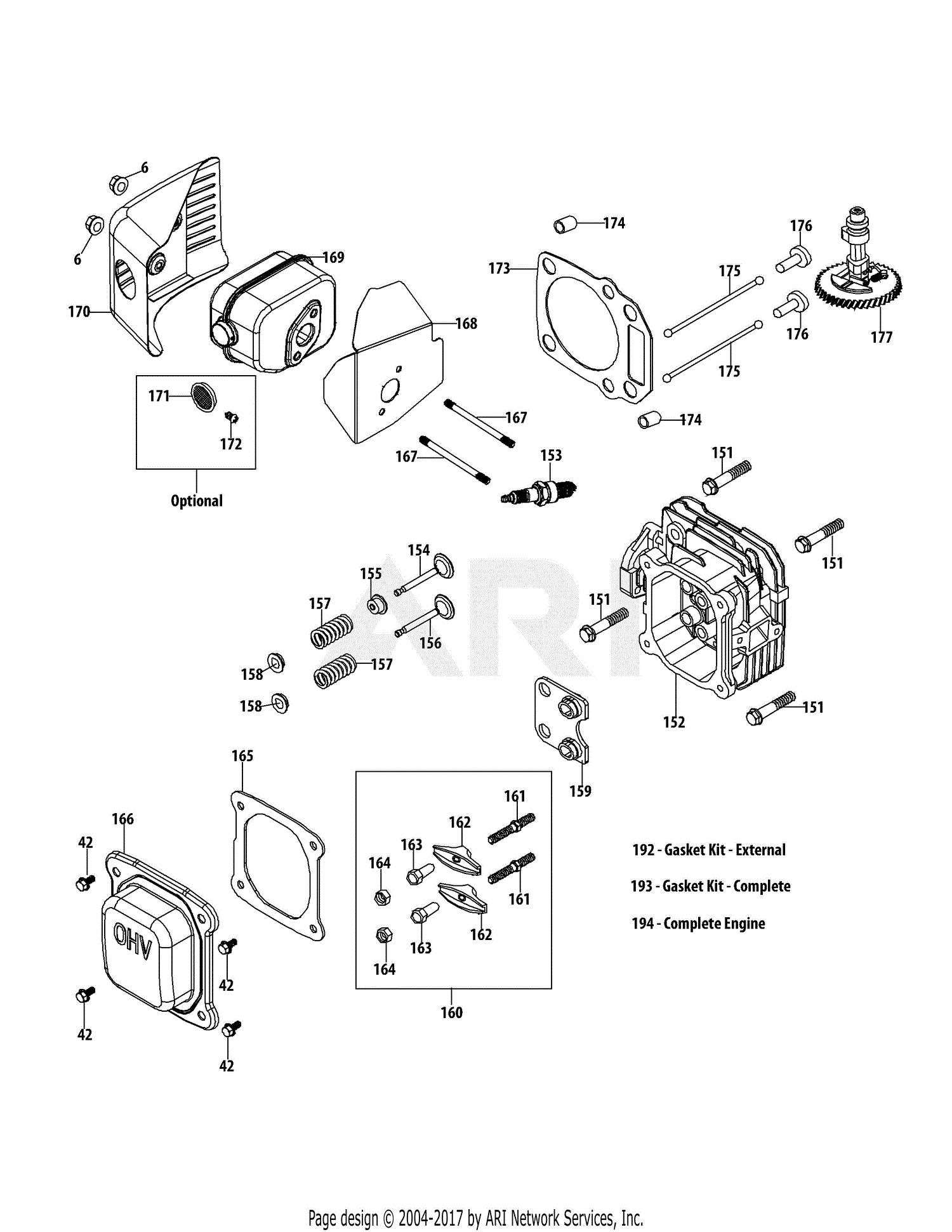 Troy Bilt 5P65M0C Engine Parts Diagram for 5P65M0C Cylinder Head