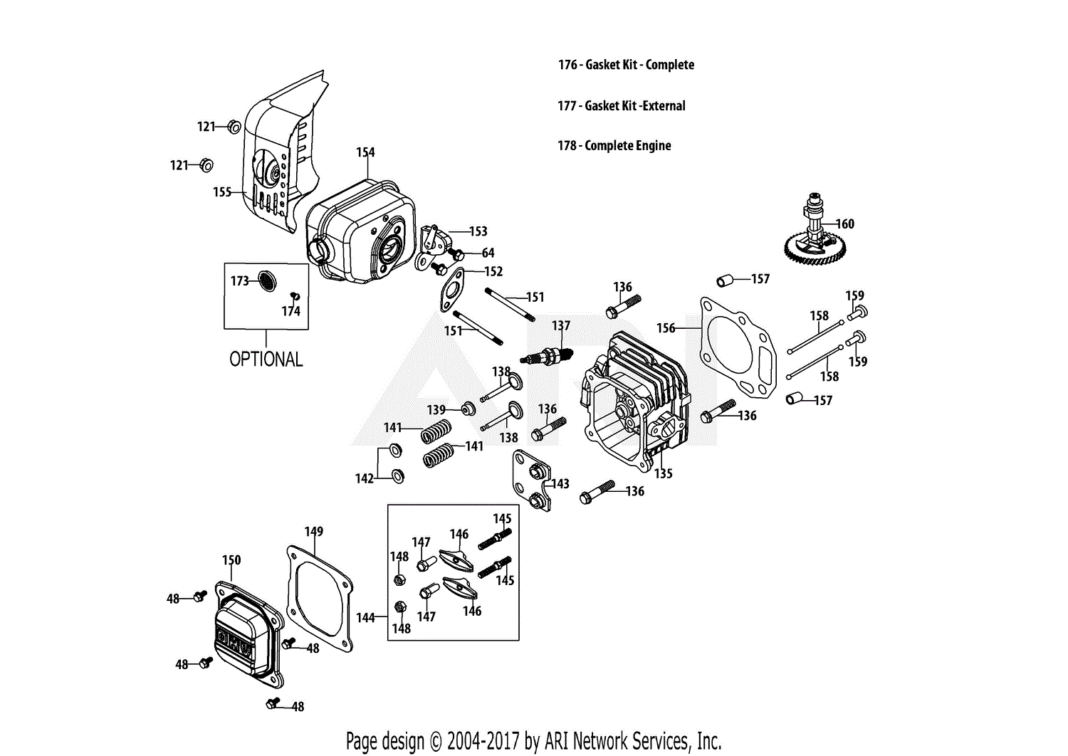 Troy Bilt 5X65RU Engine Parts Diagram for 5X65RU Cylinder Head