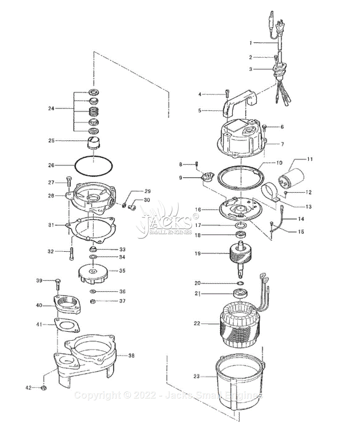 Tsurumi 50UT2.75S Parts Diagram for Parts List