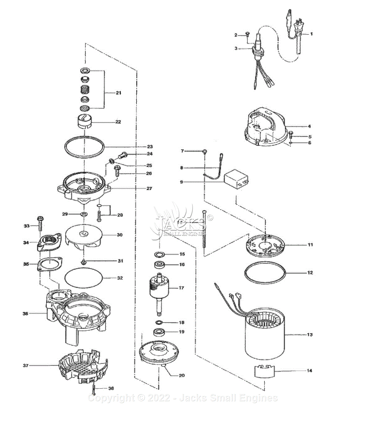 Tsurumi 3PN Parts Diagram for Parts List