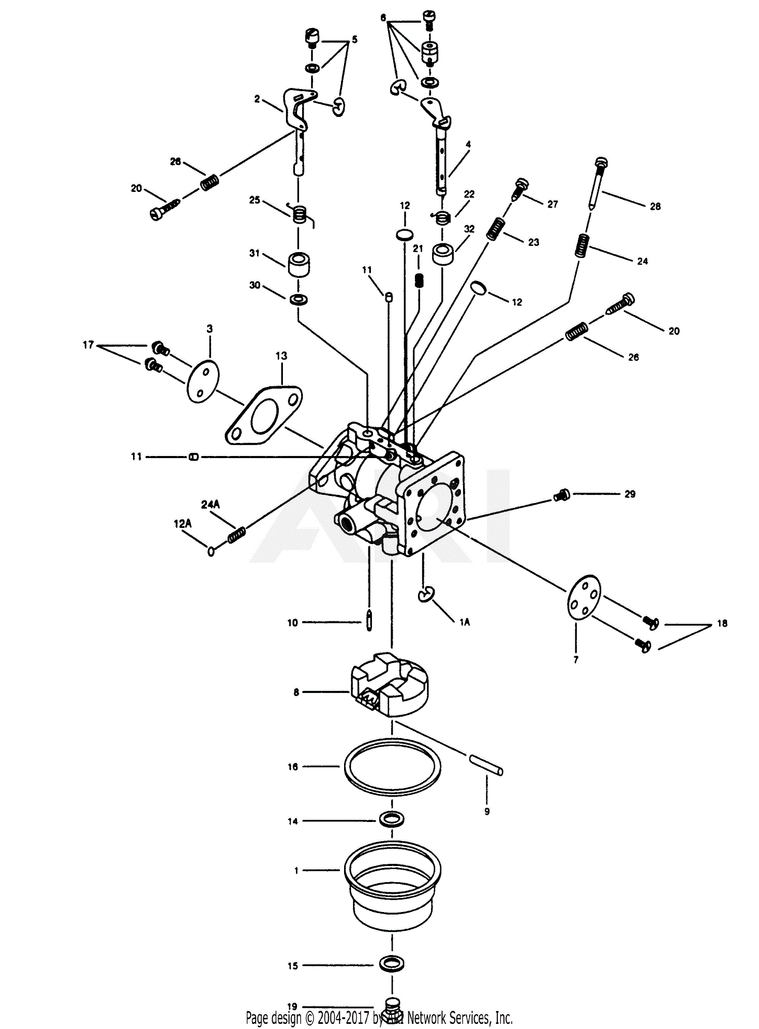 Walbro Carburetor WHG-16-1 Parts Diagram for WHG-16-1 PARTS LIST