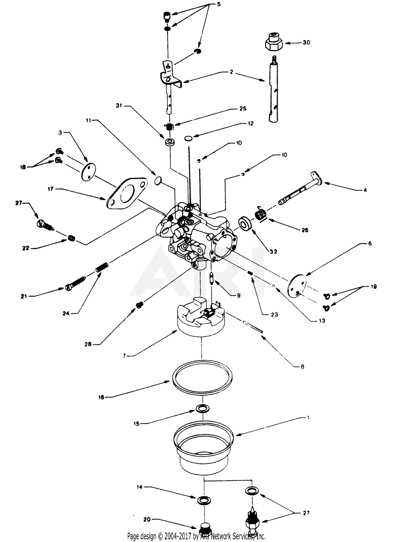 Walbro Carburetor WHL-19-1 Parts Diagram for WHL-19-1 PARTS LIST