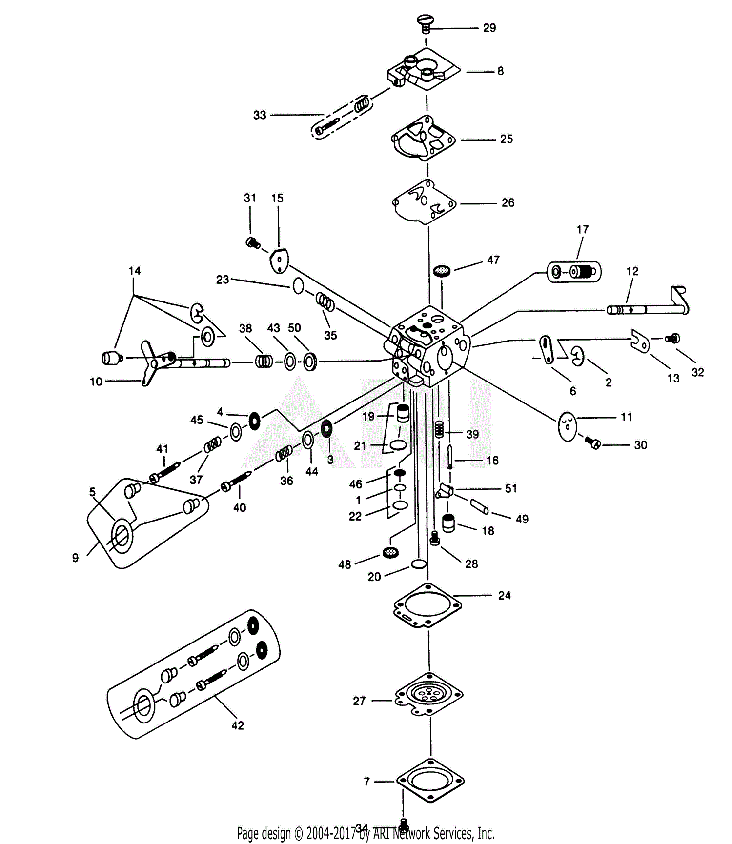 Walbro Carburetor WTA121 Parts Diagram for WTA121 PARTS LIST
