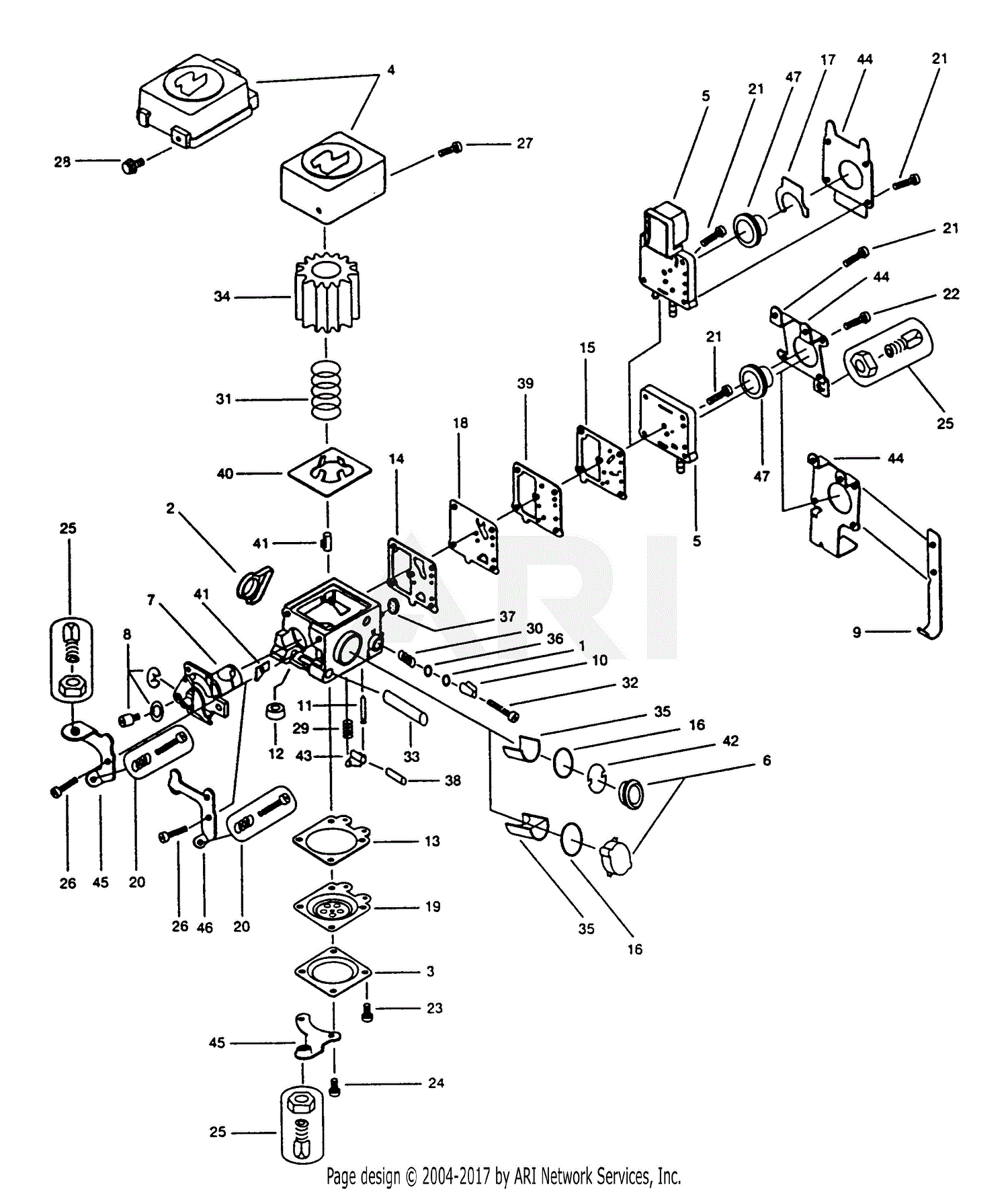 Walbro Carburetor WZ81 Parts Diagram for WZ81 PARTS LIST