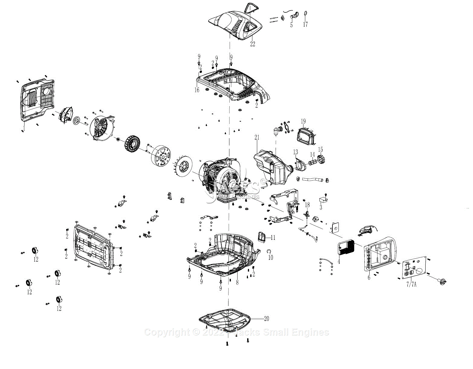 Westinghouse iPro2500 Parts Diagram for Parts List