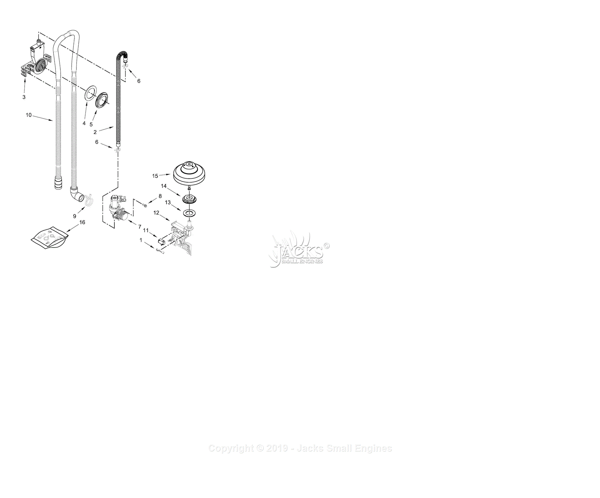 Whirlpool WDT750SAHZ0 Parts Diagram for FILL, DRAIN, AND OVERFILL PARTS