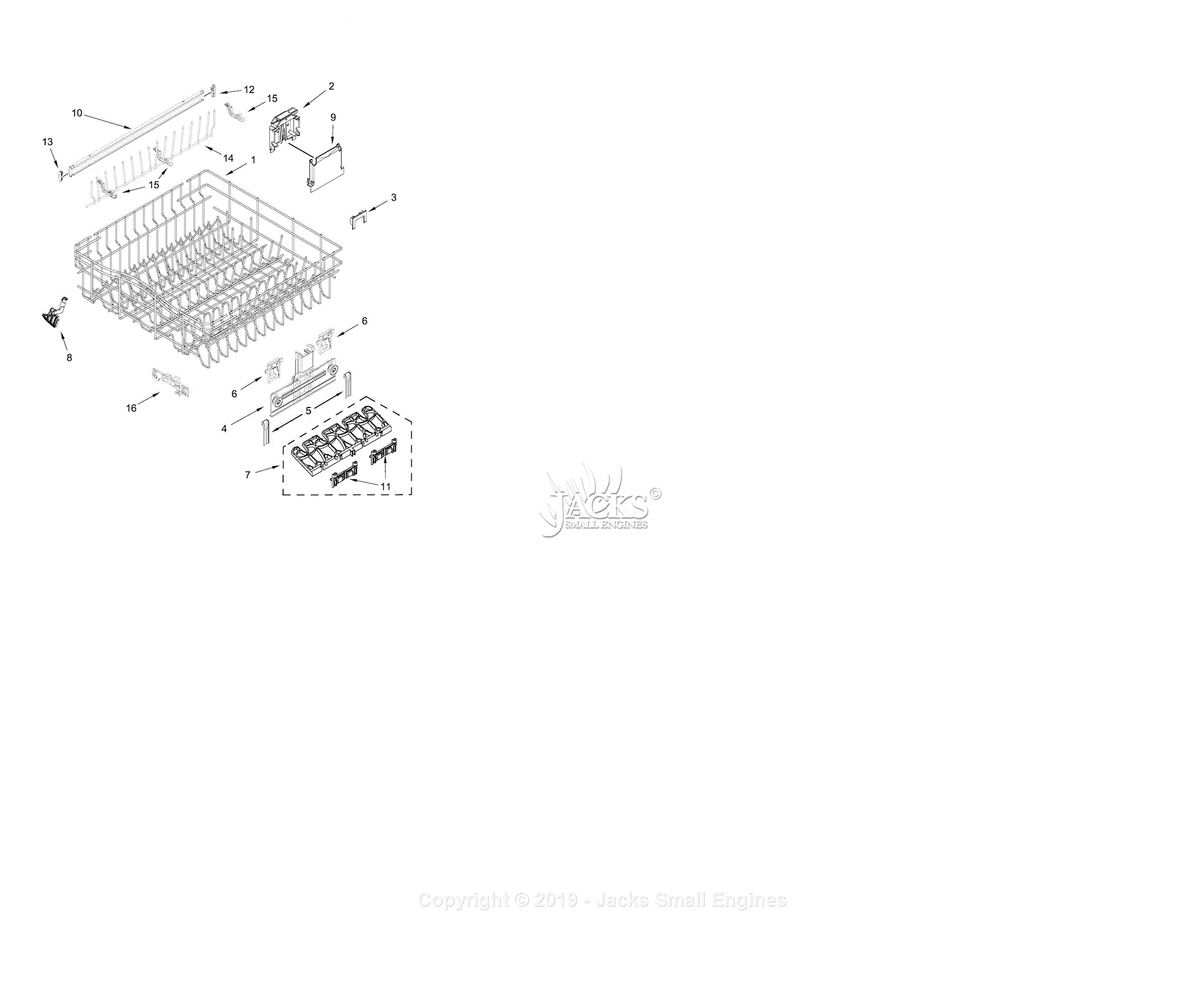 Whirlpool WDT750SAHZ0 Parts Diagram for UPPER RACK AND TRACK PARTS