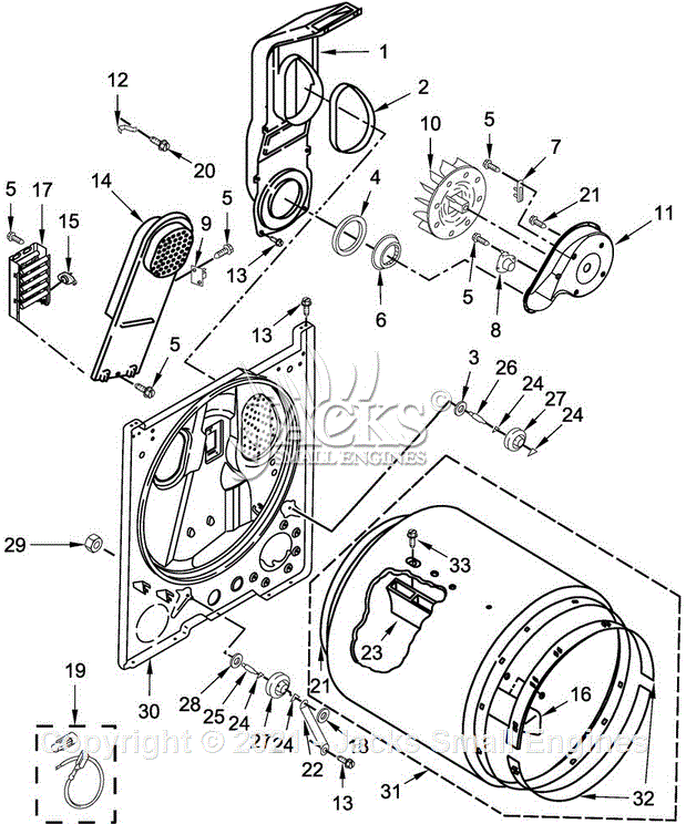 Whirlpool 3LWED4730FW0 Parts Diagram for Bulkhead