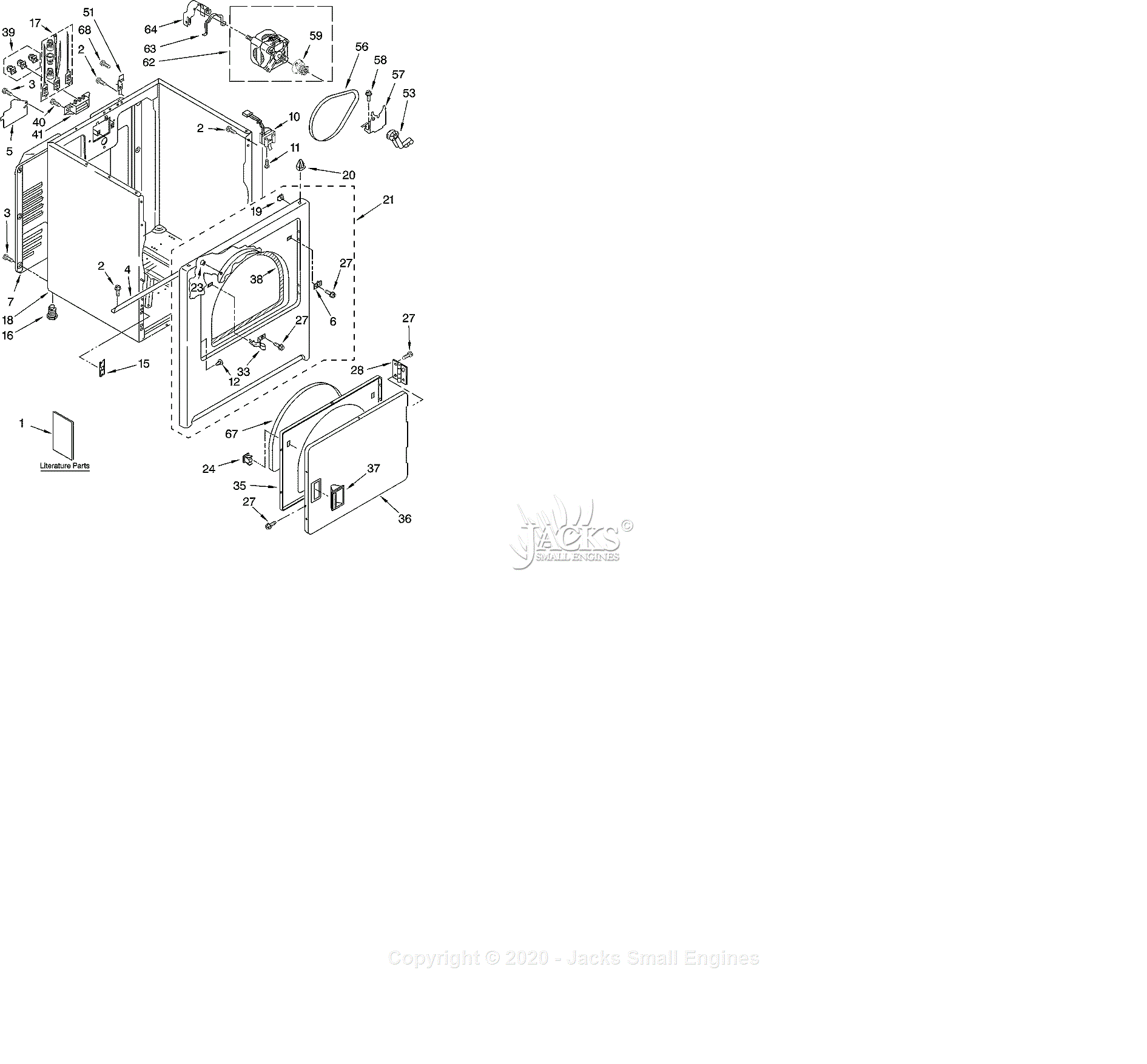 Whirlpool WED5300SQ0 Parts Diagram for Cabinet Parts