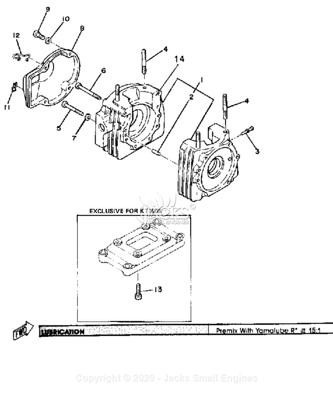 Yamaha KT100S Parts Diagram for CRANKCASE