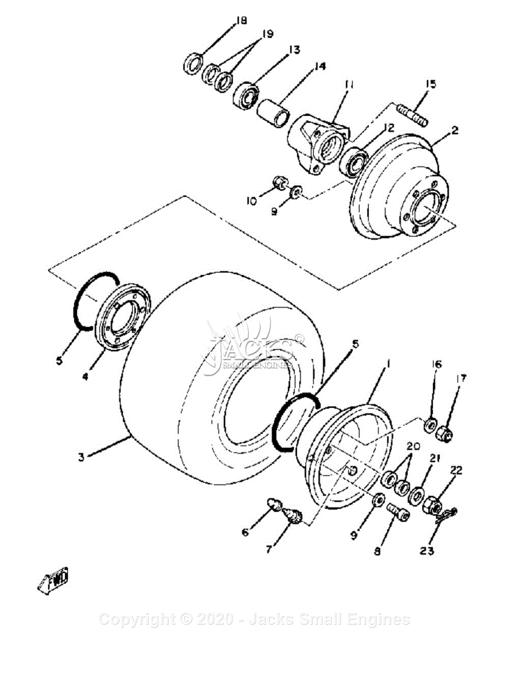 Yamaha KT100S Parts Diagram for FRONT WHEEL