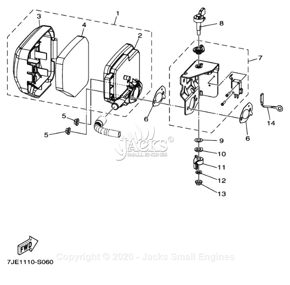 Yamaha MA19S50501 7JE1-020 Parts Diagram for INTAKE