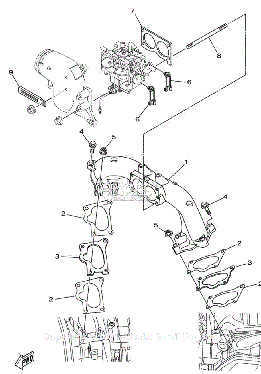 Yamaha MX82VH7J61 7UCJ-010 Parts Diagram for INTAKE 1