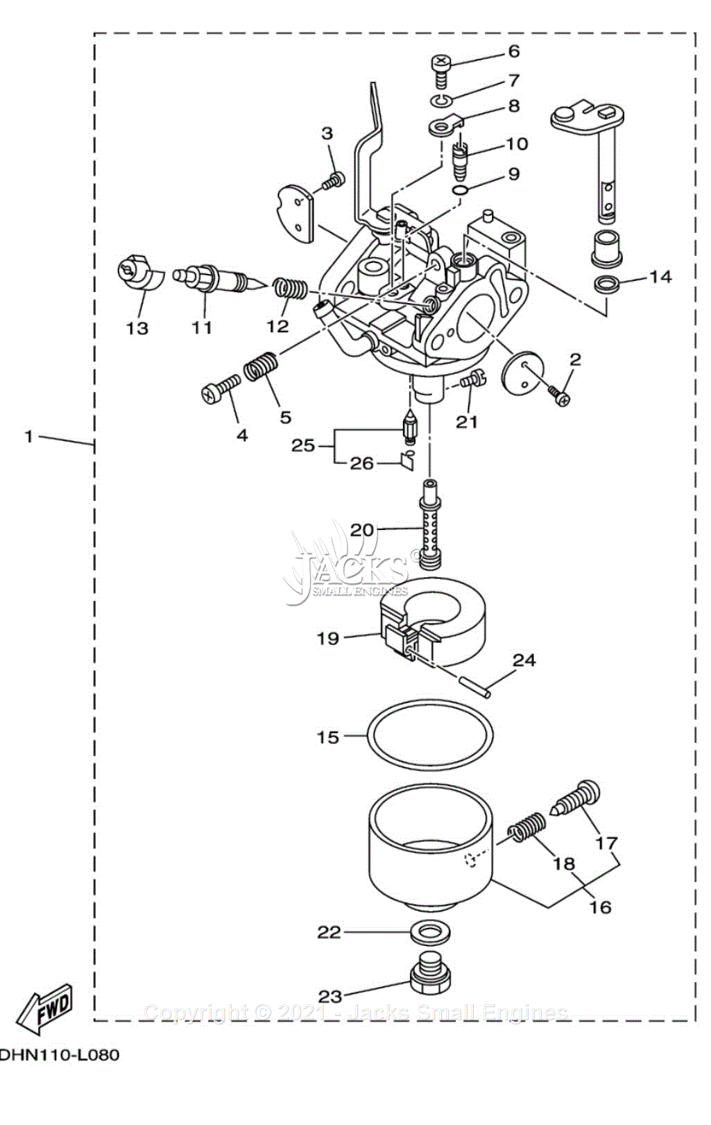 Yamaha MZ200A2 7DHJ-030 Parts Diagram for CARBURETOR