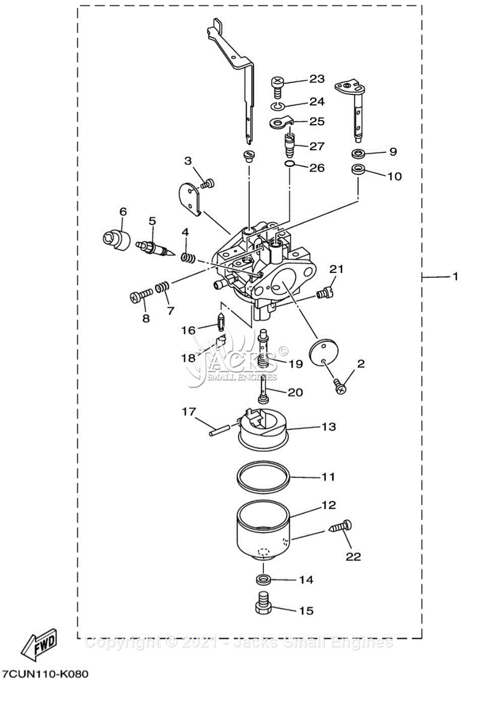 Yamaha MZ360A2_CP 7CTJ-020 Parts Diagram for CARBURETOR