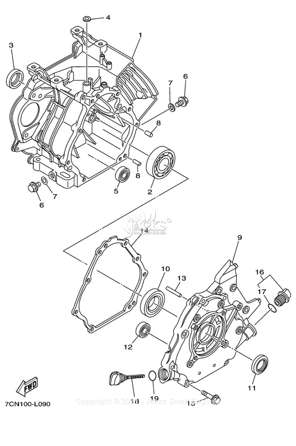 Yamaha MZ360K3U_M 7CUN-040 Parts Diagram for CRANKCASE COVER