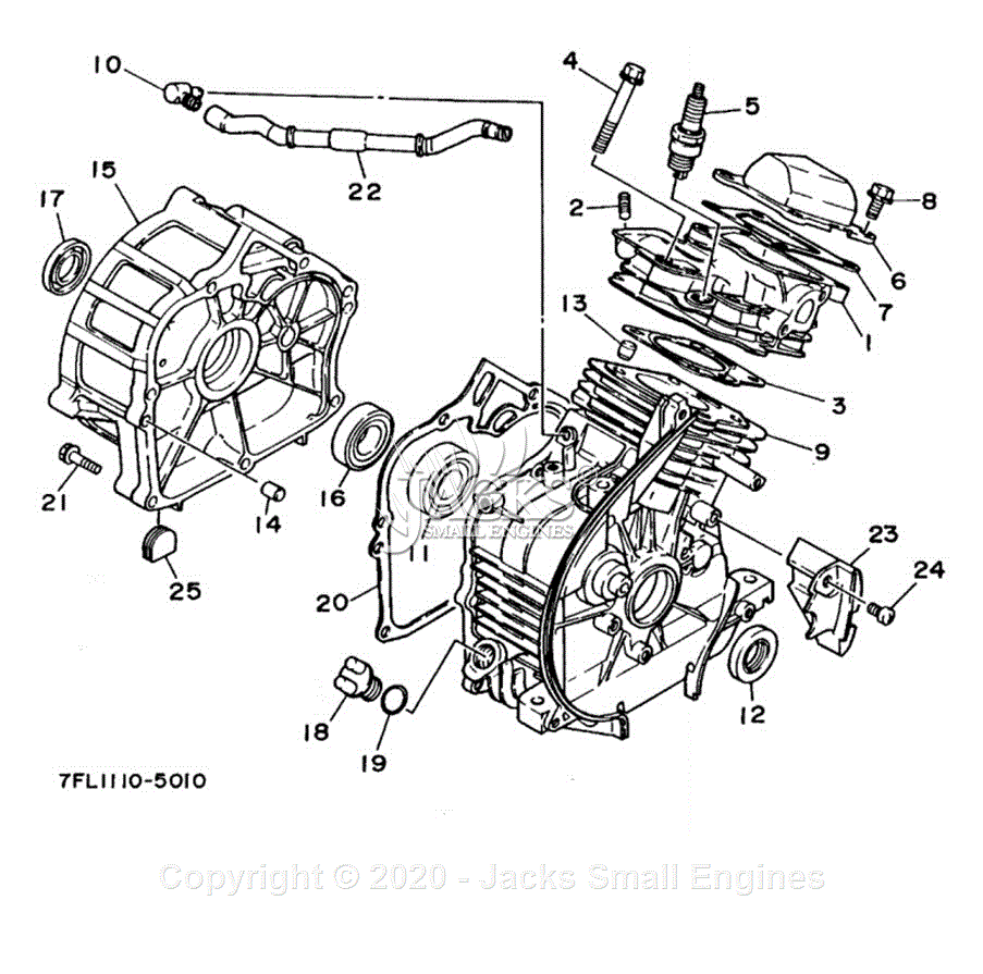 Yamaha EF1000 Parts Diagram for CYLINDER - CRANKCASE