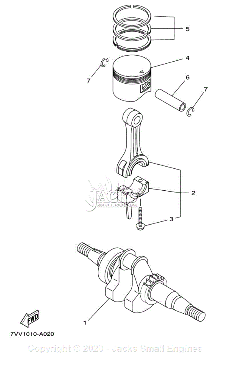 Yamaha EF1000IS Parts Diagram for CRANKSHAFT PISTON