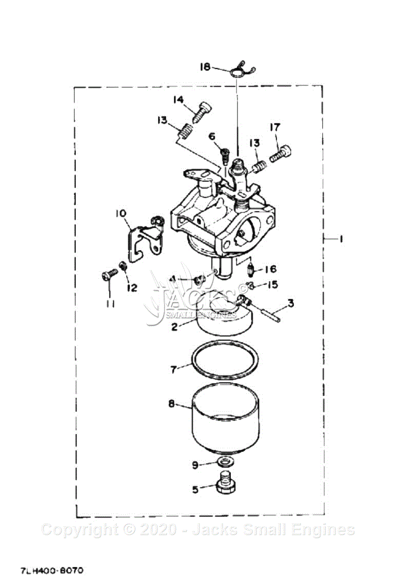 Yamaha EF1600 Parts Diagram for CARBURETOR