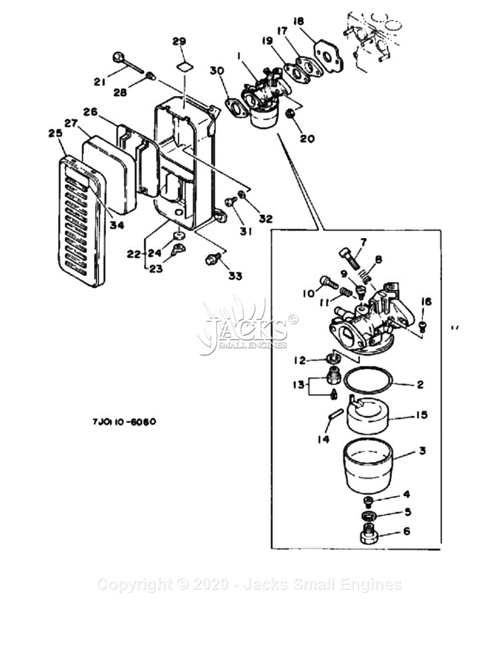 Yamaha EF2000 Parts Diagram for AIR CLEANER - CARBURETOR (800101~)