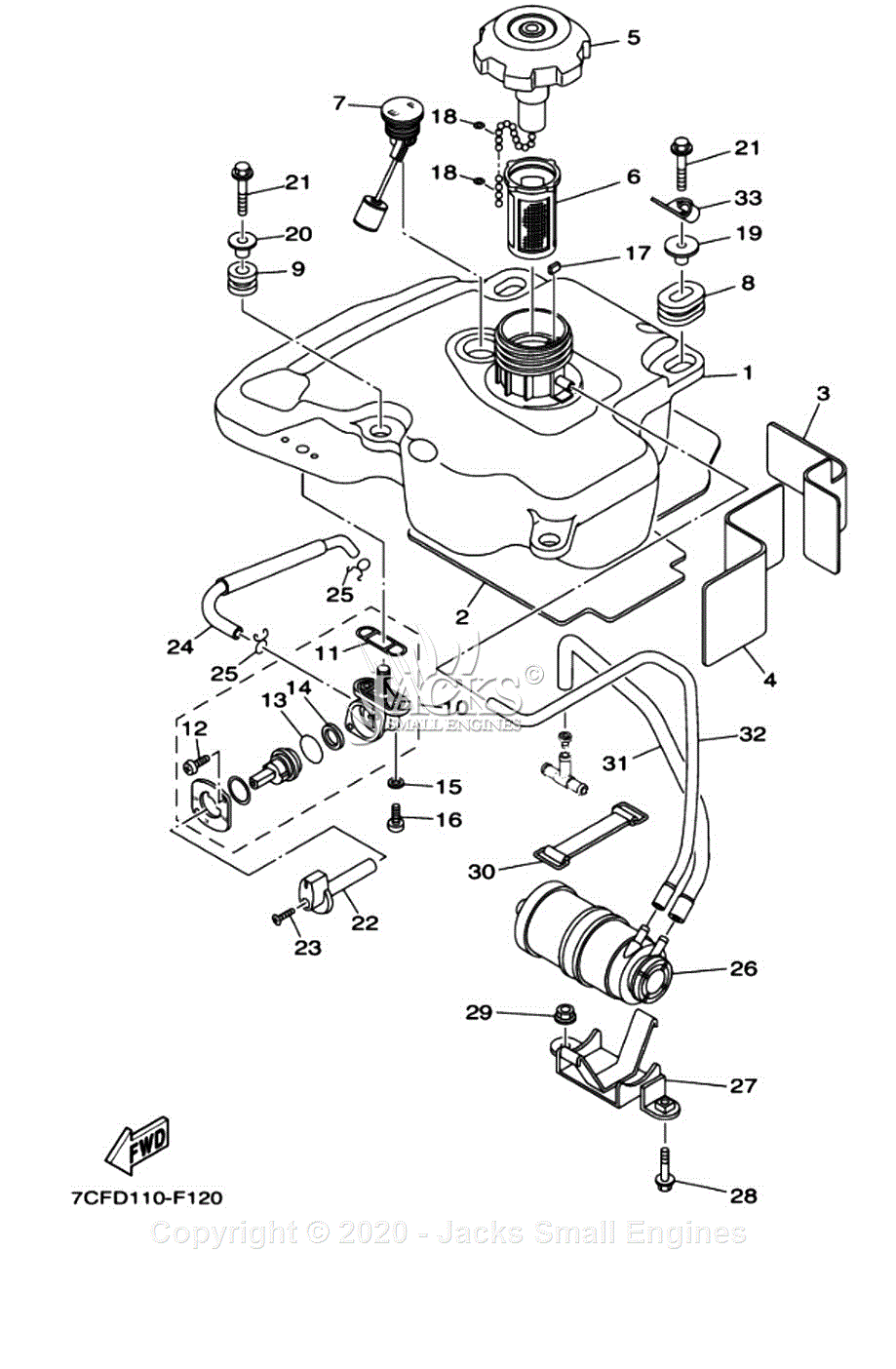 Yamaha EF2400ISJ Parts Diagram for FUEL TANK