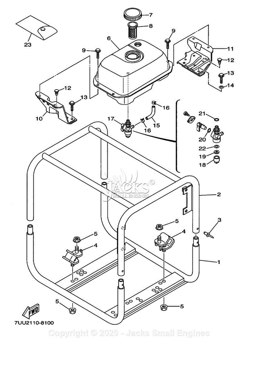 Yamaha EF2600A Parts Diagram for FRAME FUEL TANK