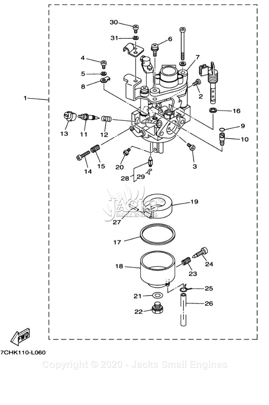 Yamaha EF3000IS Parts Diagram for CARBURETOR